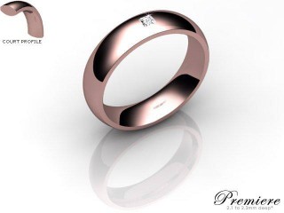 Men's Single Diamond 9ct. Rose Gold 5mm. Court Wedding Ring-9PG1XPD-5CXG