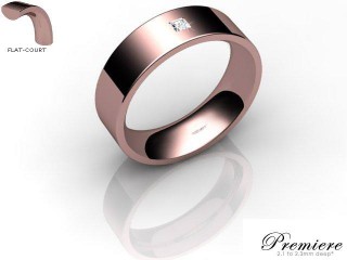 Men's Single Diamond 9ct. Rose Gold 6mm. Flat-Court Wedding Ring-9PG1XPD-6FCXG