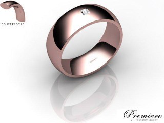 Men's Single Diamond 9ct. Rose Gold 7mm. Court Wedding Ring-9PG1XPD-7CXG