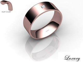 Men's Single Diamond 9ct. Rose Gold 7mm. Flat-Court Wedding Ring-9PG1XPD-7FCHG