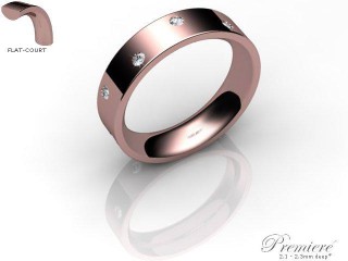 Women's Diamond Scatter 9ct. Rose Gold 5mm. Flat-Court Wedding Ring-9PG25D-5FCXL