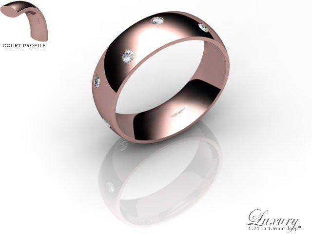 Women's Diamond Scatter 9ct. Rose Gold 6mm. Court Wedding Ring