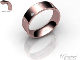 Men's Diamond Scatter 9ct. Rose Gold 6mm. Flat-Court Wedding Ring-9PG25D-6FCXG
