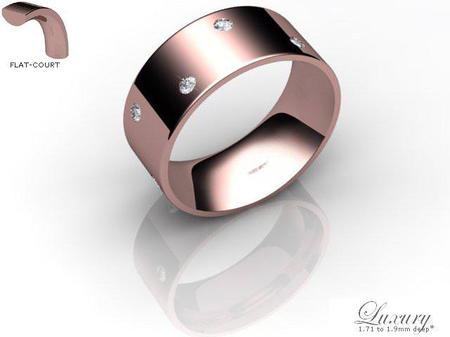 Men's Diamond Scatter 9ct. Rose Gold 8mm. Flat-Court Wedding Ring