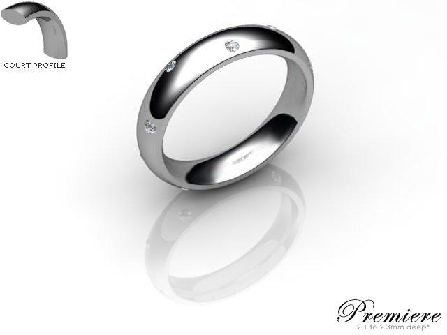 Women's Diamond Scatter 9ct. White Gold 4mm. Court Wedding Ring