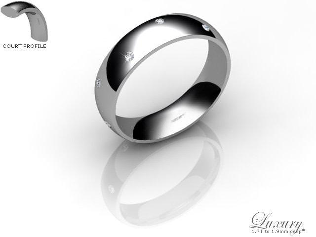 Women's Diamond Scatter 9ct. White Gold 5mm. Court Wedding Ring