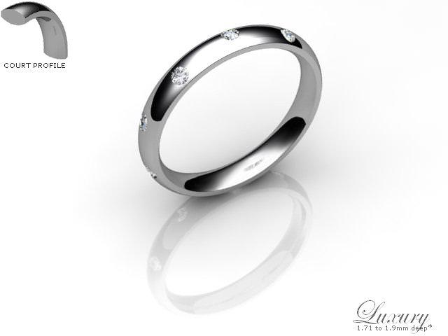 Women's Diamond Scatter 9ct. White Gold 3mm. Court Wedding Ring