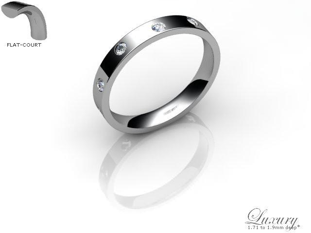 Women's Diamond Scatter 9ct. White Gold 3mm. Flat-Court Wedding Ring
