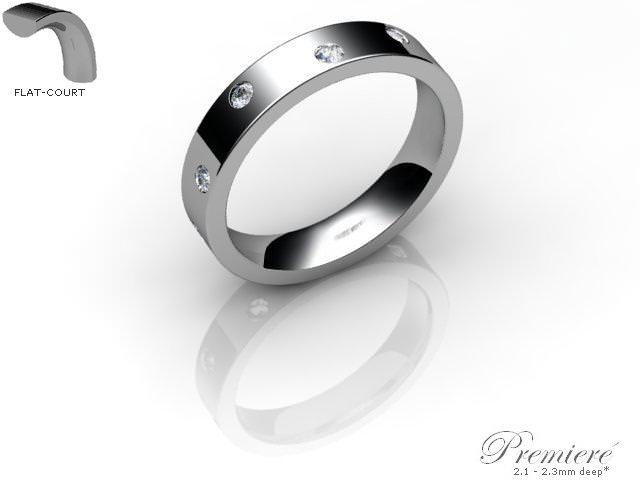 Women's Diamond Scatter 9ct. White Gold 4mm. Flat-Court Wedding Ring