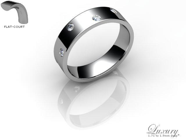 Men's Diamond Scatter 9ct. White Gold 5mm. Flat-Court Wedding Ring