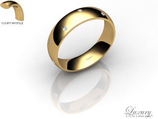 Men's Diamond Scatter 9ct. Yellow Gold 5mm. Court Wedding Ring-9YG10D-5CHG