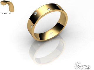 Men's Diamond Scatter 9ct. Yellow Gold 5mm. Flat-Court Wedding Ring-9YG10D-5FCHG