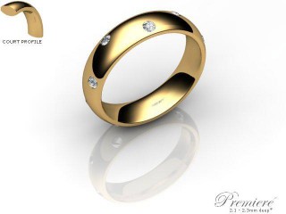 Men's Diamond Scatter 9ct. Yellow Gold 5mm. Court Wedding Ring-9YG25D-5CXG