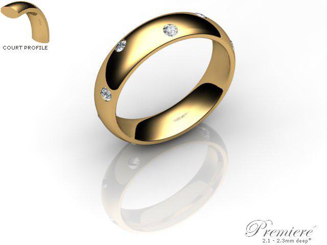 Women's Diamond Scatter 9ct. Yellow Gold 5mm. Court Wedding Ring