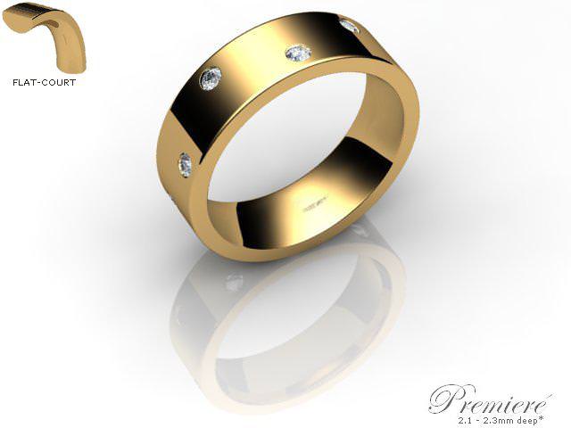 Women's Diamond Scatter 9ct. Yellow Gold 6mm. Flat-Court Wedding Ring