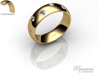 Men's Diamond Scatter 9ct. Yellow Gold 6mm. Court Wedding Ring-9YG25R-6CXG