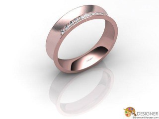 Women's Diamond 18ct. Rose Gold Concave Wedding Ring-D10005-0403-010L
