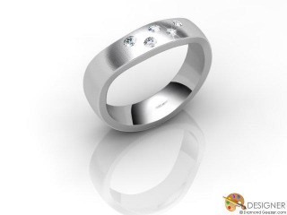 Men's Diamond Platinum Court Wedding Ring-D10021-0103-005G