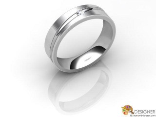Men's Diamond 18ct. White Gold Court Wedding Ring-D10037-0503-001G