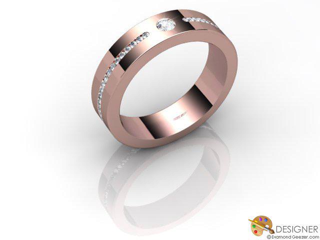 Men's Diamond 18ct. Rose Gold Court Wedding Ring