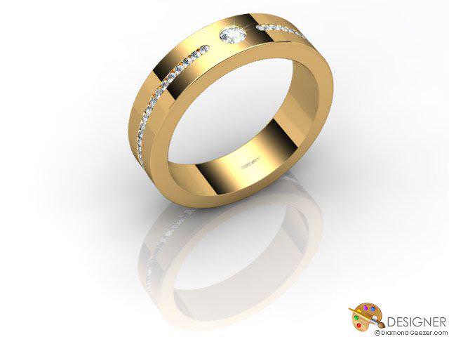 Men's Diamond 18ct. Yellow Gold Court Wedding Ring