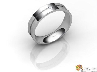 Men's Diamond Platinum Flat-Court Wedding Ring-D10039-0101-001G