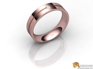 Men's Diamond 18ct. Rose Gold Flat-Court Wedding Ring-D10039-0401-001G