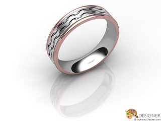 Men's Designer 18ct. White and Rose Gold Court Wedding Ring-D10106-2401-000G