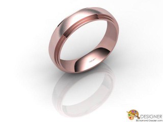 Women's Designer 18ct. Rose Gold Court Wedding Ring-D10113-0403-000L