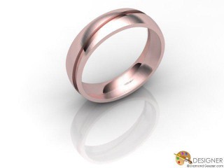 Women's Designer 18ct. Rose Gold Court Wedding Ring-D10116-0403-000L