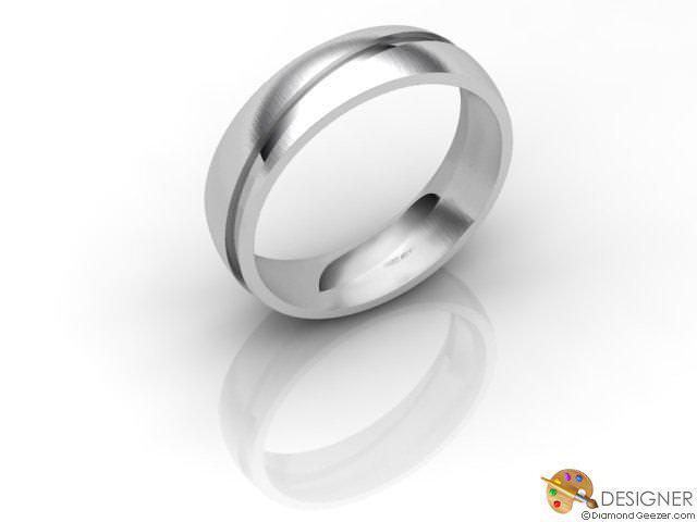 Men's Designer 18ct. White Gold Court Wedding Ring