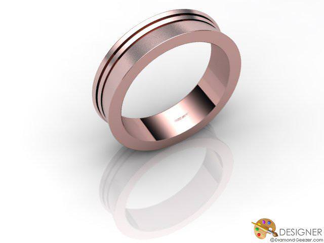 Women's Designer 18ct. Rose Gold Court Wedding Ring