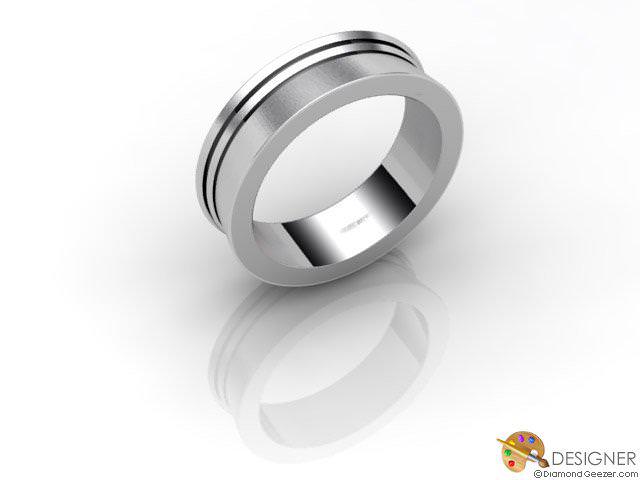 Men's Designer 18ct. White Gold Court Wedding Ring