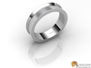 Men's Designer 18ct. White Gold Court Wedding Ring-D10125-0503-000G
