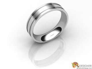 Men's Designer 18ct. White Gold Flat-Court Wedding Ring-D10128-0503-000G