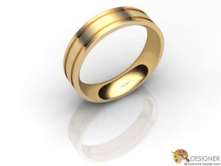 Men's Designer 18ct. Yellow Gold Flat-Court Wedding Ring-D10128-1803-000G