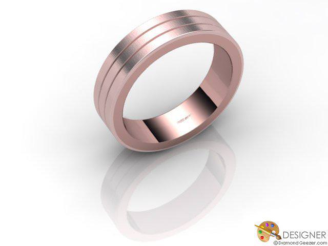 Women's Designer 18ct. Rose Gold Flat-Court Wedding Ring