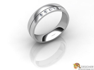 Men's Diamond Platinum Court Wedding Ring-D10248-0101-005G
