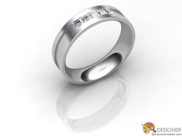 Men's Diamond 18ct. White Gold Flat-Court Wedding Ring