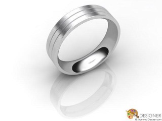 Men's Designer 18ct. White Gold Flat-Court Wedding Ring-D10251-0503-000G