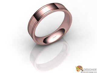 Men's Designer 18ct. Rose Gold Flat-Court Wedding Ring-D10252-0401-000G
