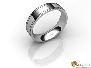 Men's Designer 18ct. White Gold Flat-Court Wedding Ring-D10252-0501-000G