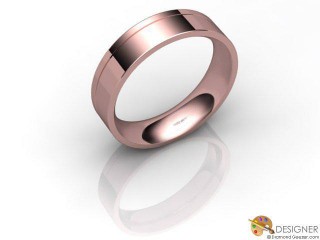 Men's Designer 18ct. Rose Gold Flat-Court Wedding Ring-D10258-0401-000G