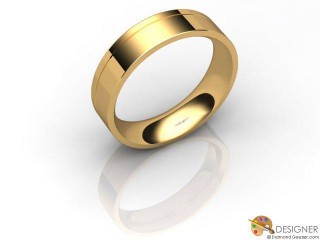 Men's Designer 18ct. Yellow Gold Flat-Court Wedding Ring-D10258-1801-000G