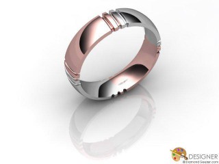 Men's Designer 18ct. White and Rose Gold Court Wedding Ring-D10263-2401-000G