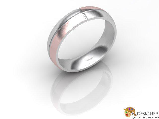 Women's Designer 18ct. White and Rose Gold Court Wedding Ring