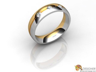 Men's Diamond 18ct. Yellow and White Gold Court Wedding Ring-D10267-2801-003G