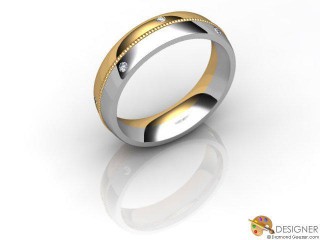 Men's Diamond 18ct. Yellow and White Gold Court Wedding Ring-D10269-2801-008G