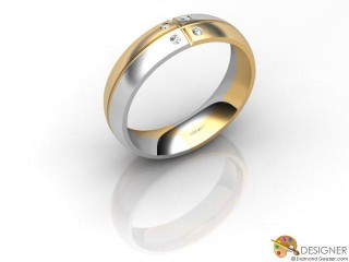 Men's Diamond 18ct. Yellow and White Gold Court Wedding Ring-D10270-2803-004G