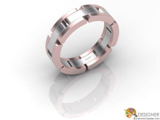 Men's Designer 18ct. White and Rose Gold Court Wedding Ring-D10272-2403-000G